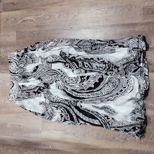 White House Black Market Monochrome Paisley Maxi Skirt